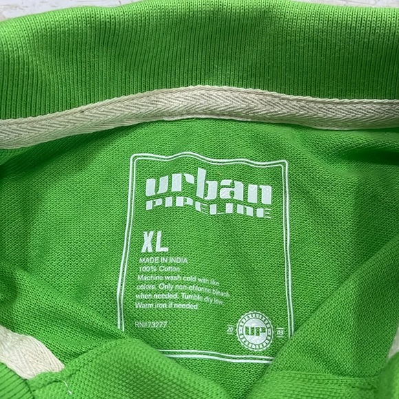 Urban Pipeline Boy’s Polo Shirt XLARGE Lime Green Short Sleeve 100% Cotton - Picture 2 of 5